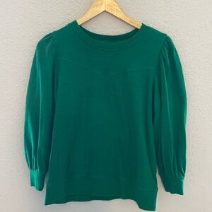 EUC Loft green cotton top